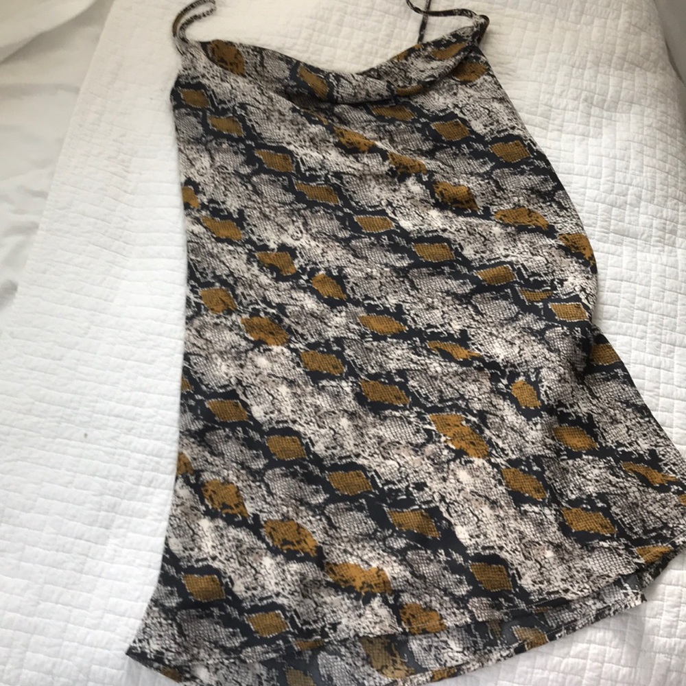 Snakeskin print mini dress